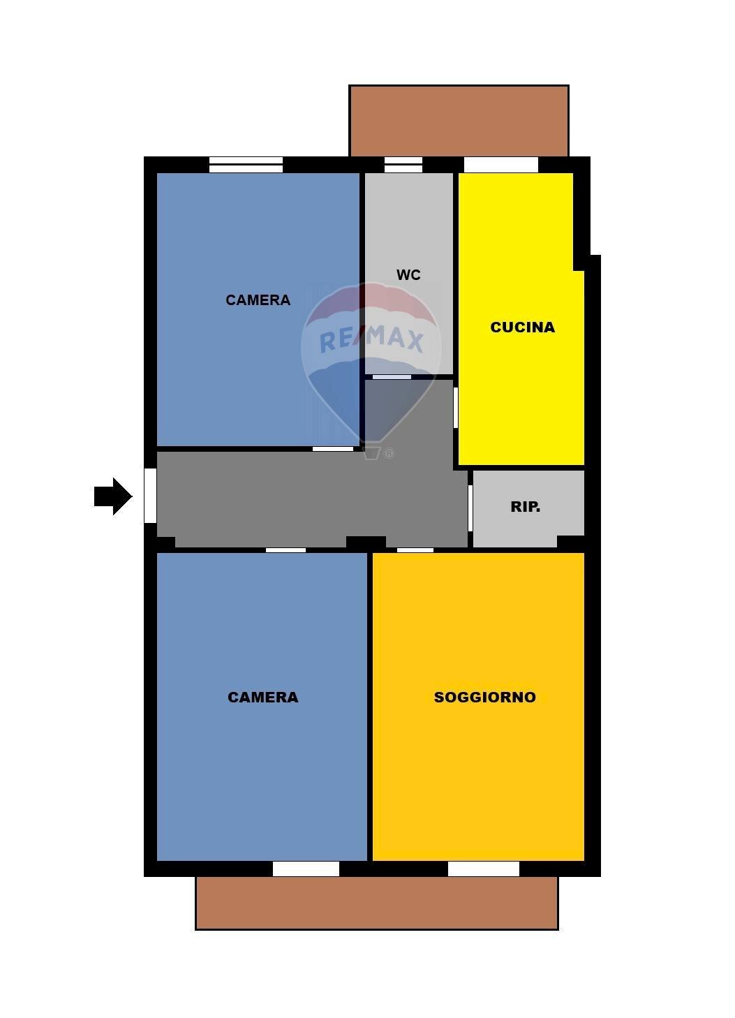 Pianta 2D - Quadrilocale Via Toti
 
30, Casoria - planimetria 1