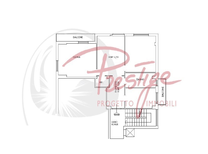 Four-room apartment via Luigi Agretti, La Spezia - floor plans 1