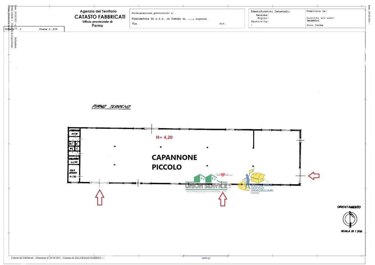 G&C_PLANI CAPANNONE PICCOLO_.jpg - Commercial Premises strada provinciale, Sala Baganza - floor plans 1