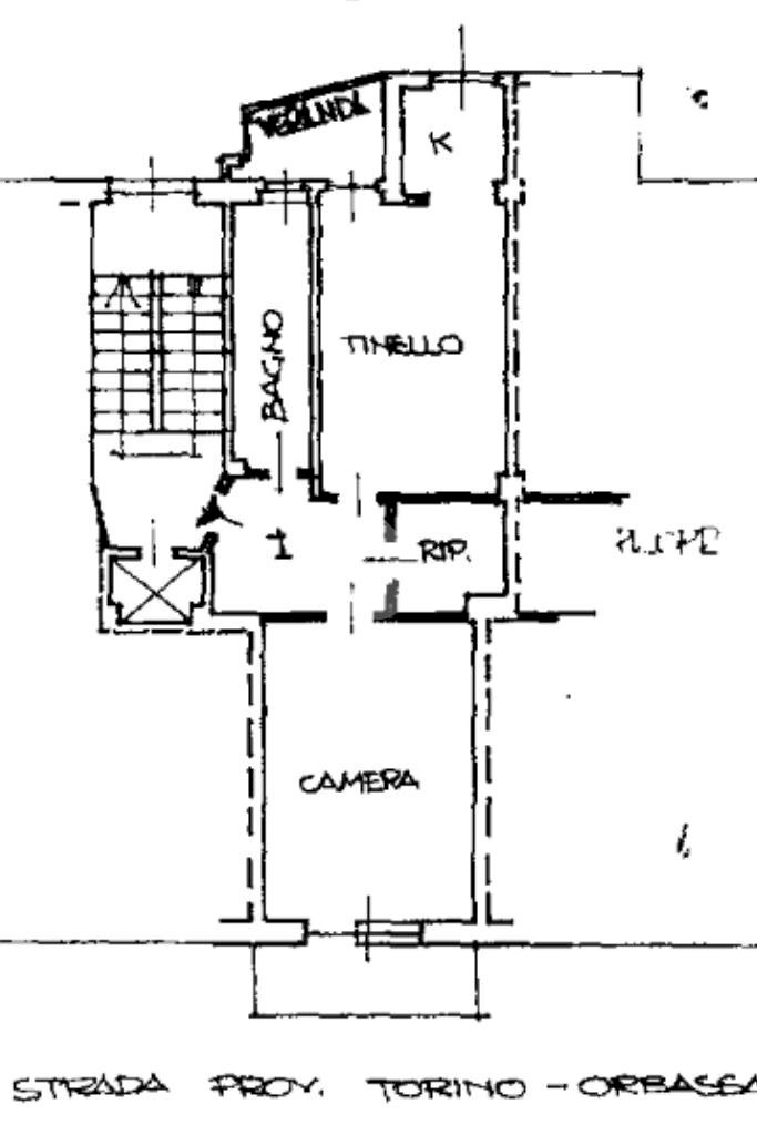 Two-room apartment Strada Orbassano, Beinasco - floor plans 1