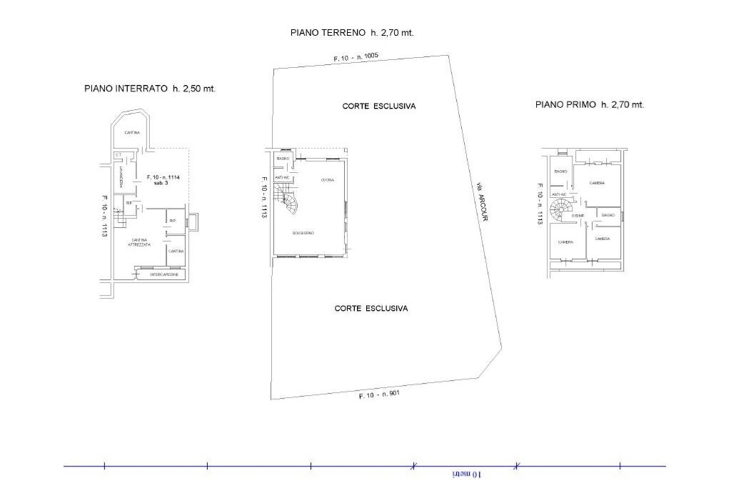 Villa a Schiera Via Arcour, Fiano - planimetria 1