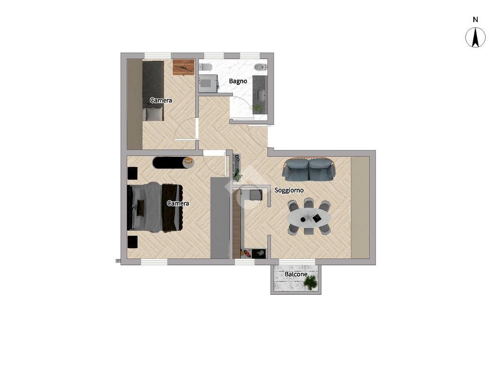 Three-room apartment Via marconi, Castenaso - floor plans 1
