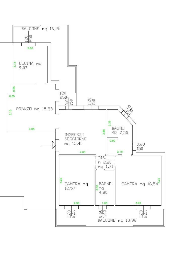 Trilocale Viale delle Piante, Rimini - planimetria 1