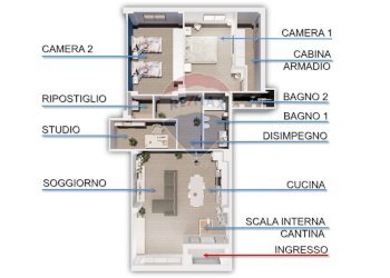 Pianta 3D - Casa semi indipendente Via Crocifisso
 
9, Belvedere Ostrense - foto 22