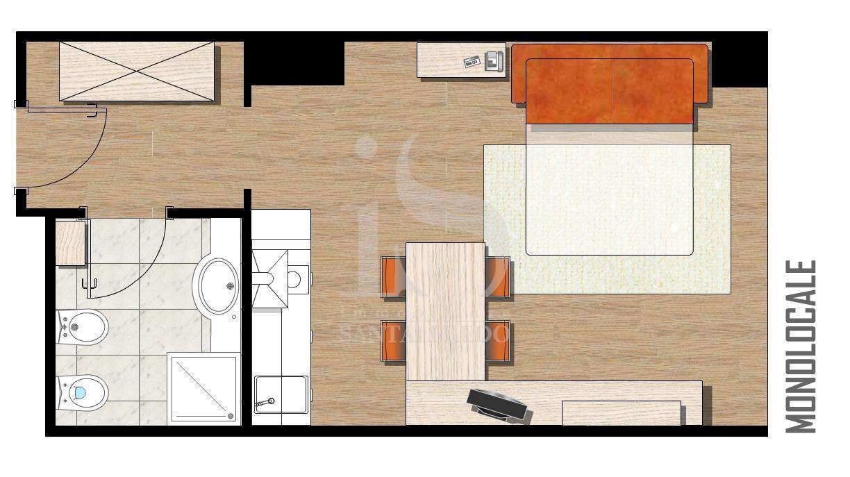 AFFITTO APPARTAMENTO CONCOREZZO - Monolocale VIA REMO BRAMBILLA, 7, Concorezzo - planimetria 1