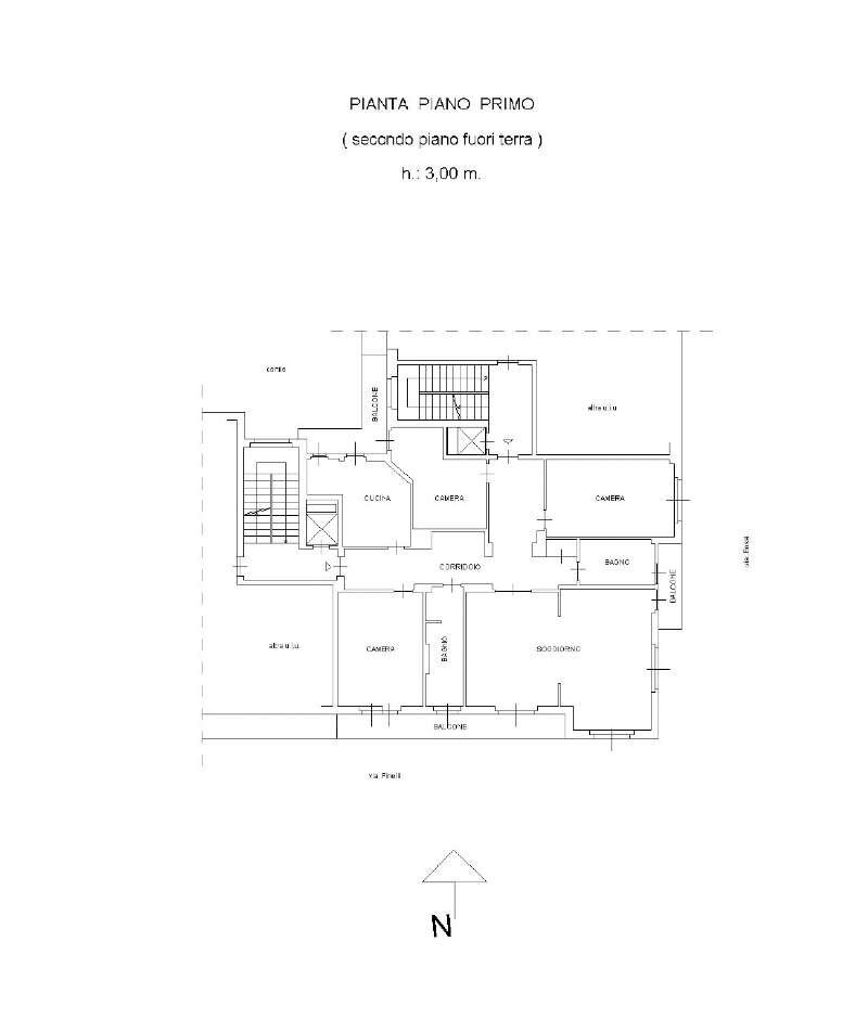 planimetria immobile - Apartment via Pinelli, 84, Torino (neighborhood San Donato) - floor plans 1
