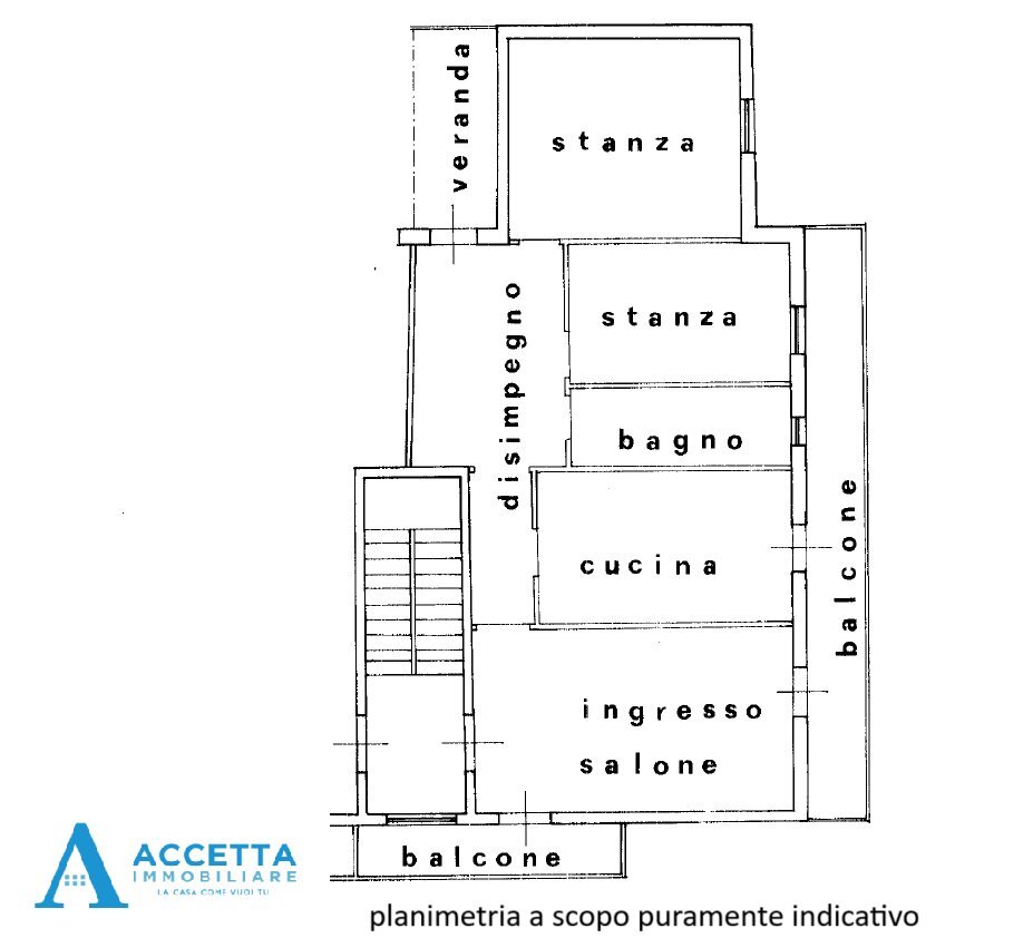 planimetria - Trilocale Via Cesare Pascarella 6, Taranto - planimetria 1