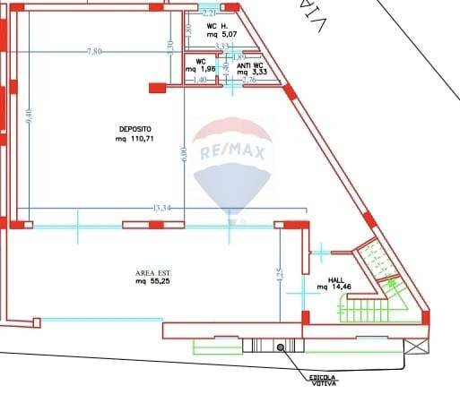 Pianta 2D - Locale Commerciale Via Marchese di Casalotto, Aci Sant'Antonio - planimetria 1