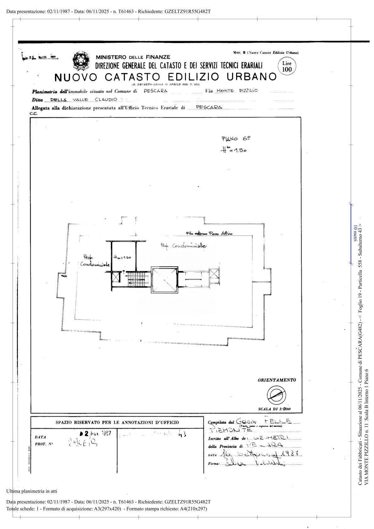 Foto 38 - Attico Via Monte Pizzillo, Pescara - planimetria 1