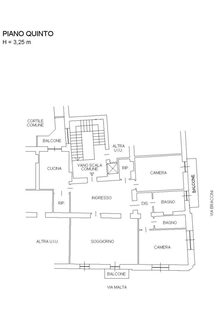 Quadrilocale via Malta, 15, Torino (zona San Paolo) - planimetria 1