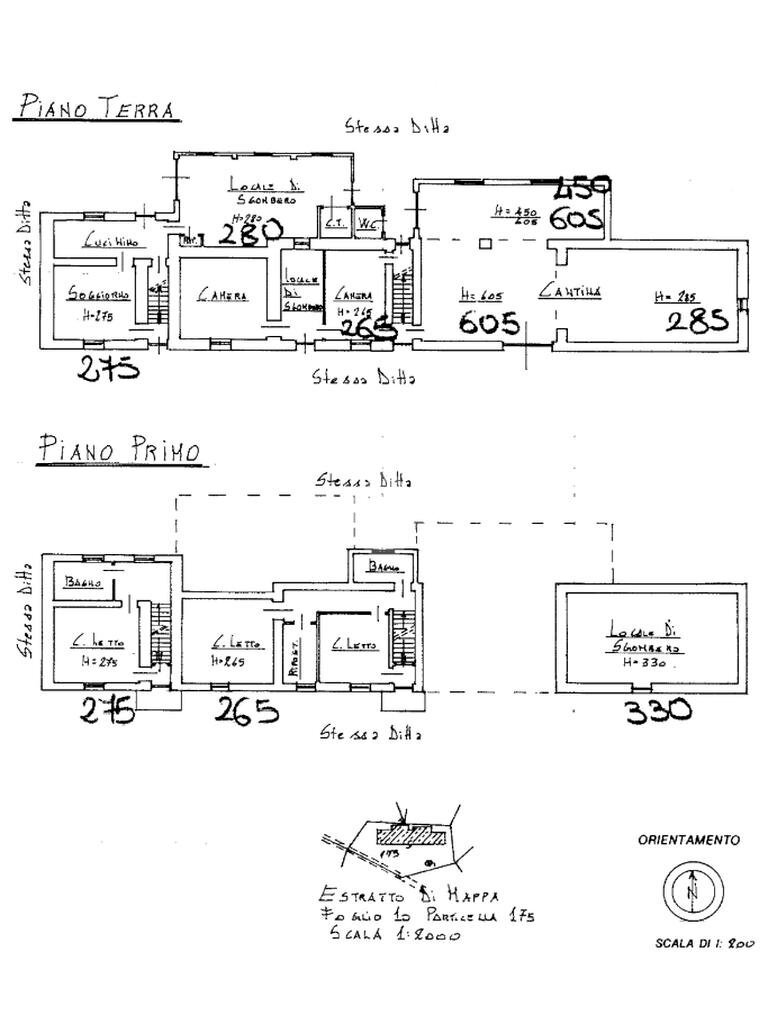 Independent house Frazione Garbazzola, Calamandrana - floor plans 1