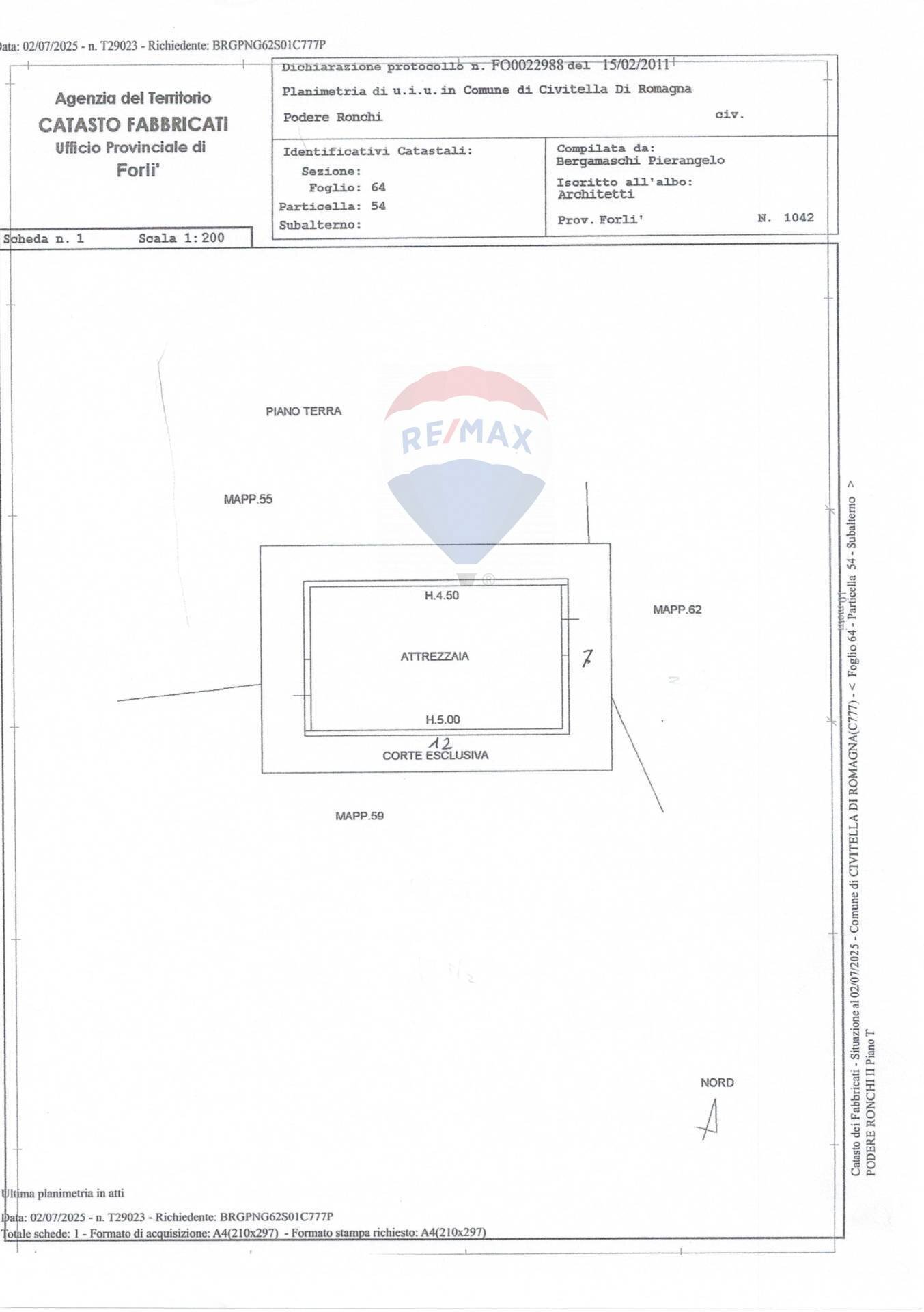 Pianta 2D - Rustico via Badia
 
52, Civitella di Romagna - planimetria 1
