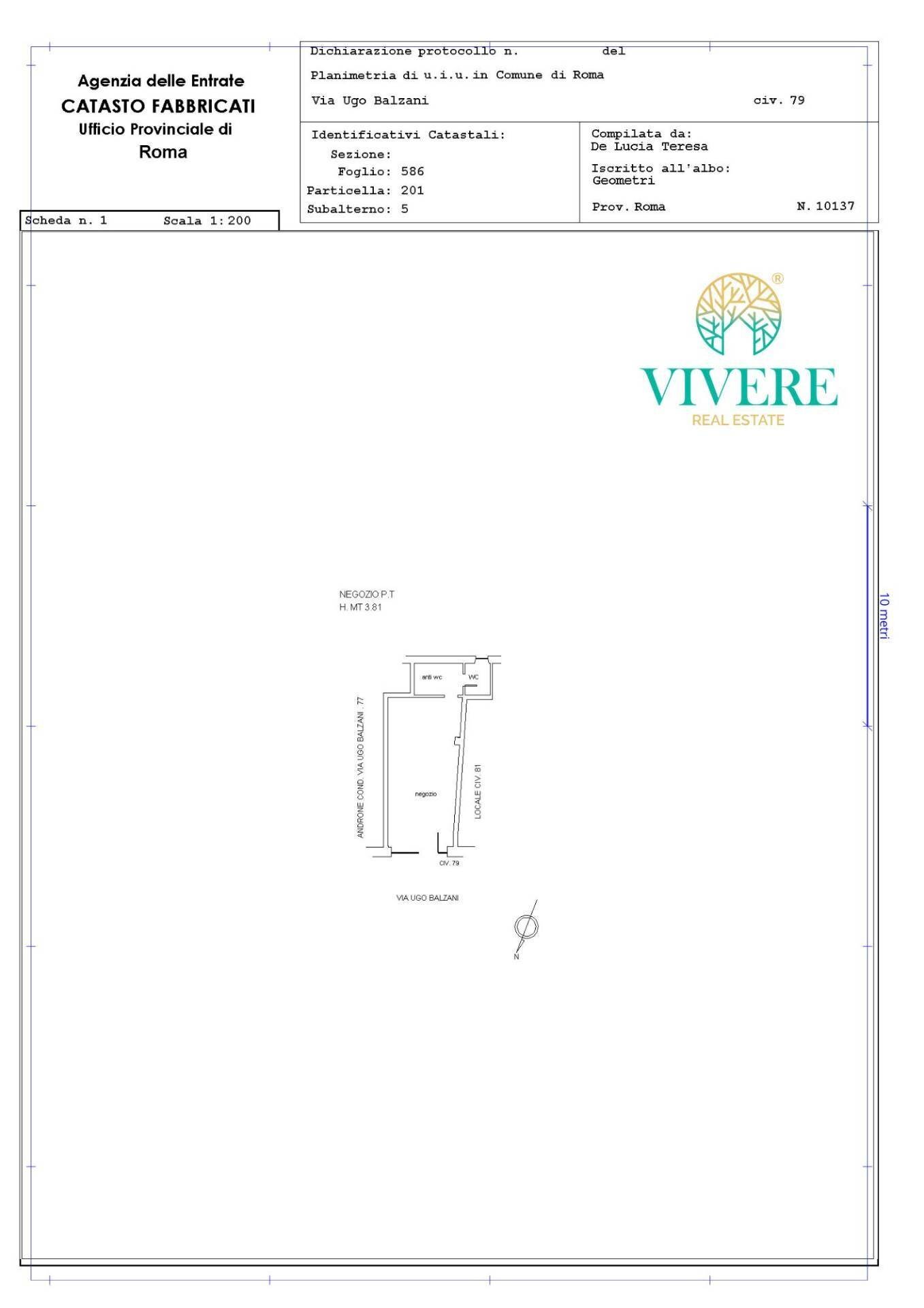 Foto 12 - Commercial Premises Via Ugo Balzani, Roma - floor plans 1
