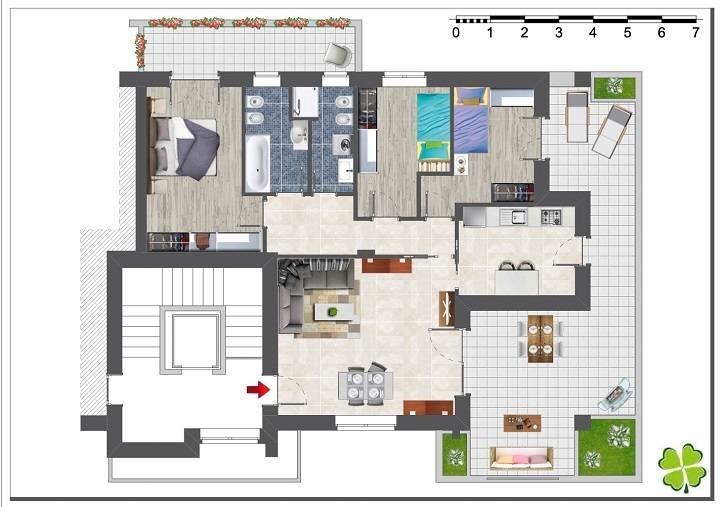 Foto 25 - Quadrilocale Largo Giovanni Falcone, Verdellino - planimetria 1