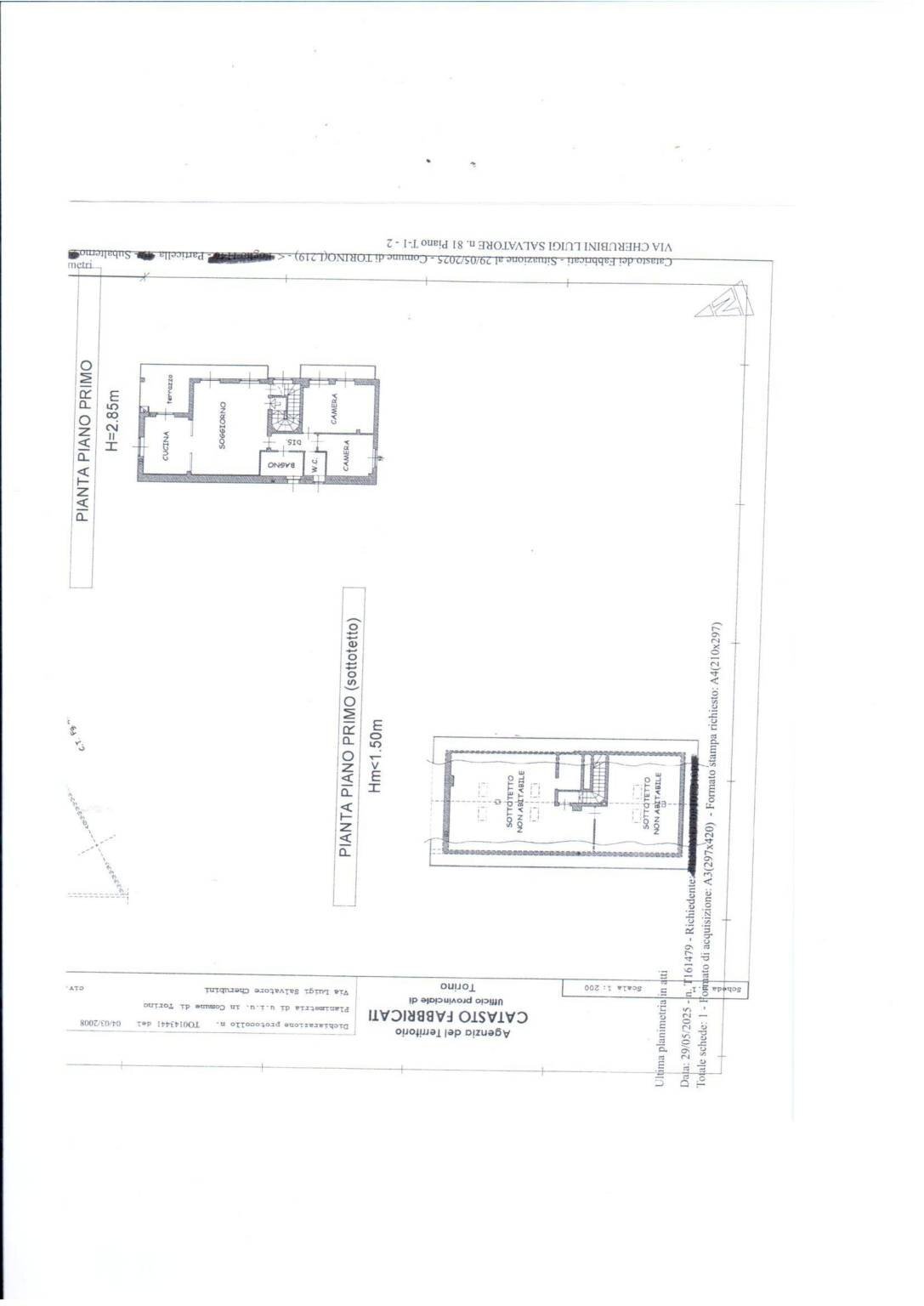 Quadrilocale via Luigi Salvatore Cherubini, 81, Torino (zona Barriera Milano) - planimetria 1