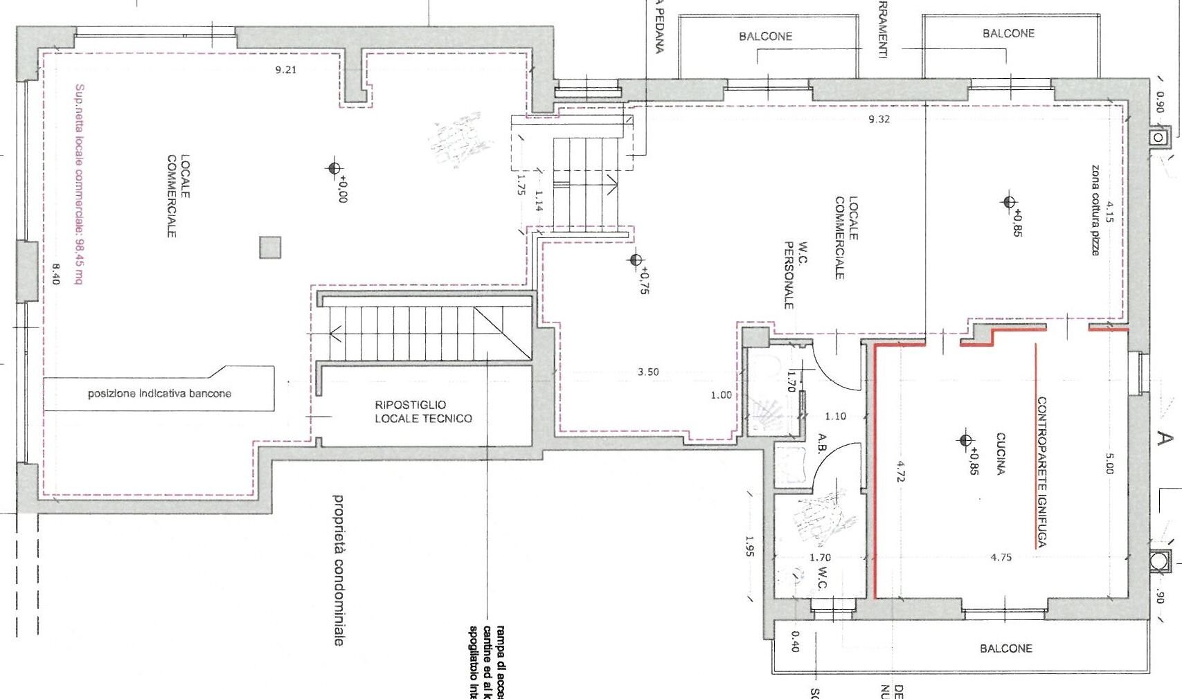 Negozio via Cesare Battisti, 109, Caraglio - planimetria 1