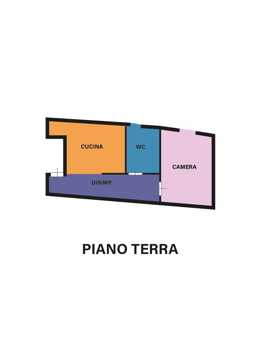 Two-room apartment via del Drizzagno, Ravenna (neighborhood Sant'Alberto) - floor plans 1
