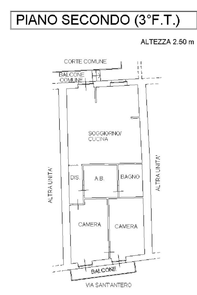 Trilocale Via sant'antero, Giaveno - planimetria 1