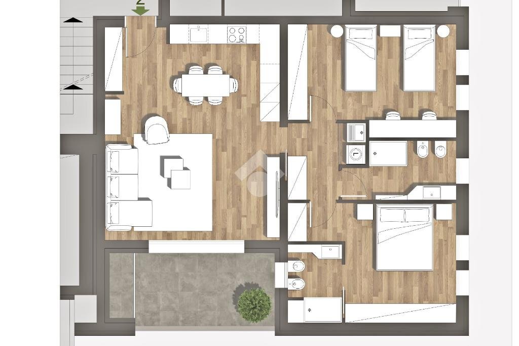 Trilocale Via Papa Giovanni XXIII, Sorbolo Mezzani - planimetria 1