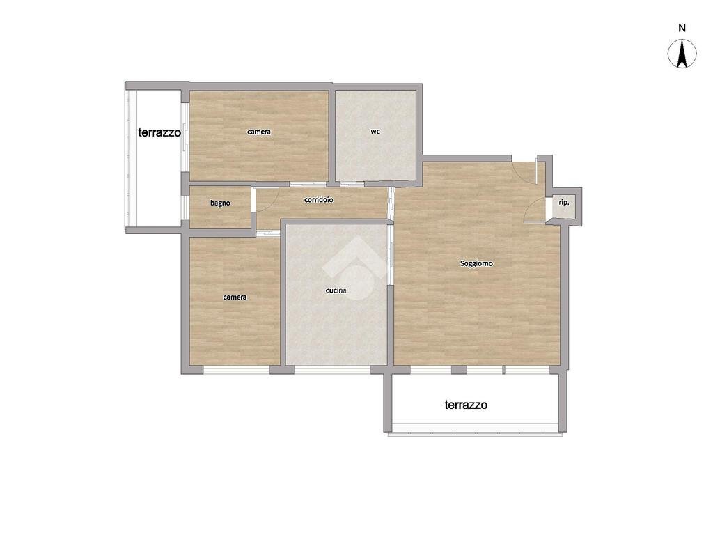 Trilocale Via Gaetano Fichera, Milano (zona Gallaratese) - planimetria 1