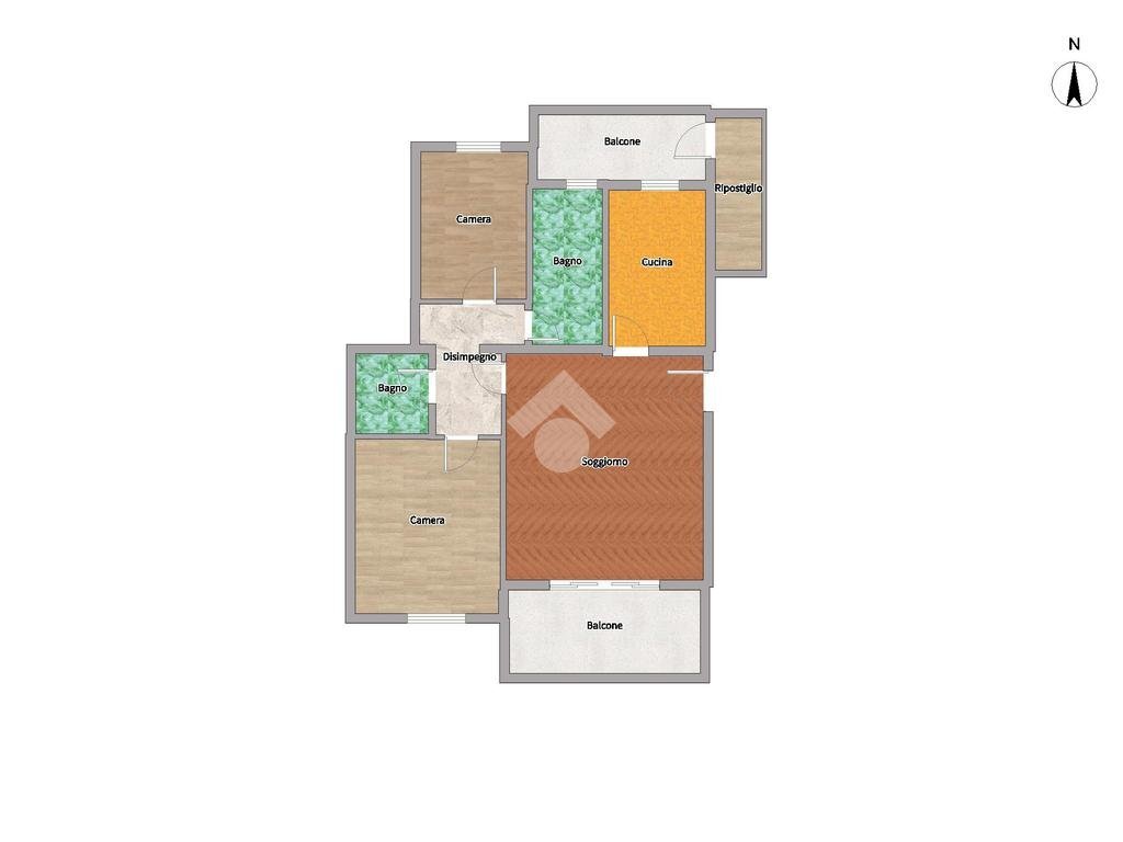 Trilocale Via manaresi, Milano (zona Baggio) - planimetria 1