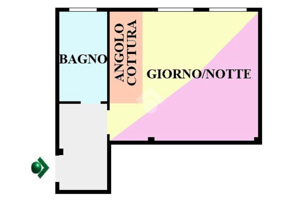 Monolocale Via Asiago, Milano (zona Gorla) - planimetria 1