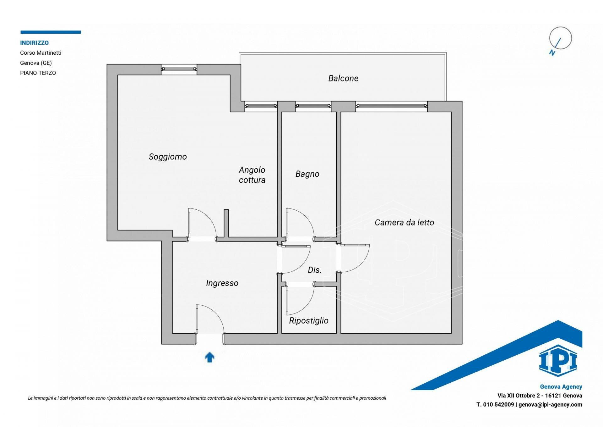 Four-room apartment Corso Martinetti, Genova (neighborhood Sampierdarena) - floor plans 1
