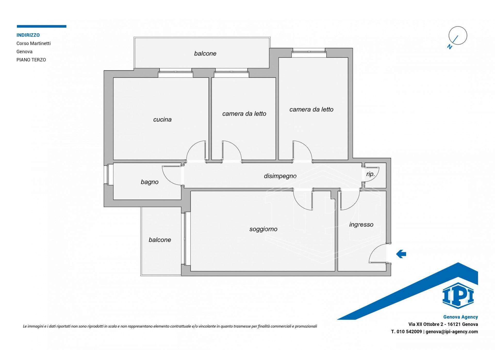 Appartamento Corso Martinetti, Genova (zona Sampierdarena) - planimetria 1