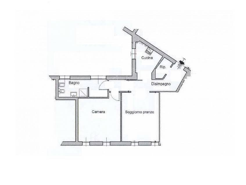 Trilocale Via Giovanni Brugnoli, Bologna (zona Centro Storico) - planimetria 1