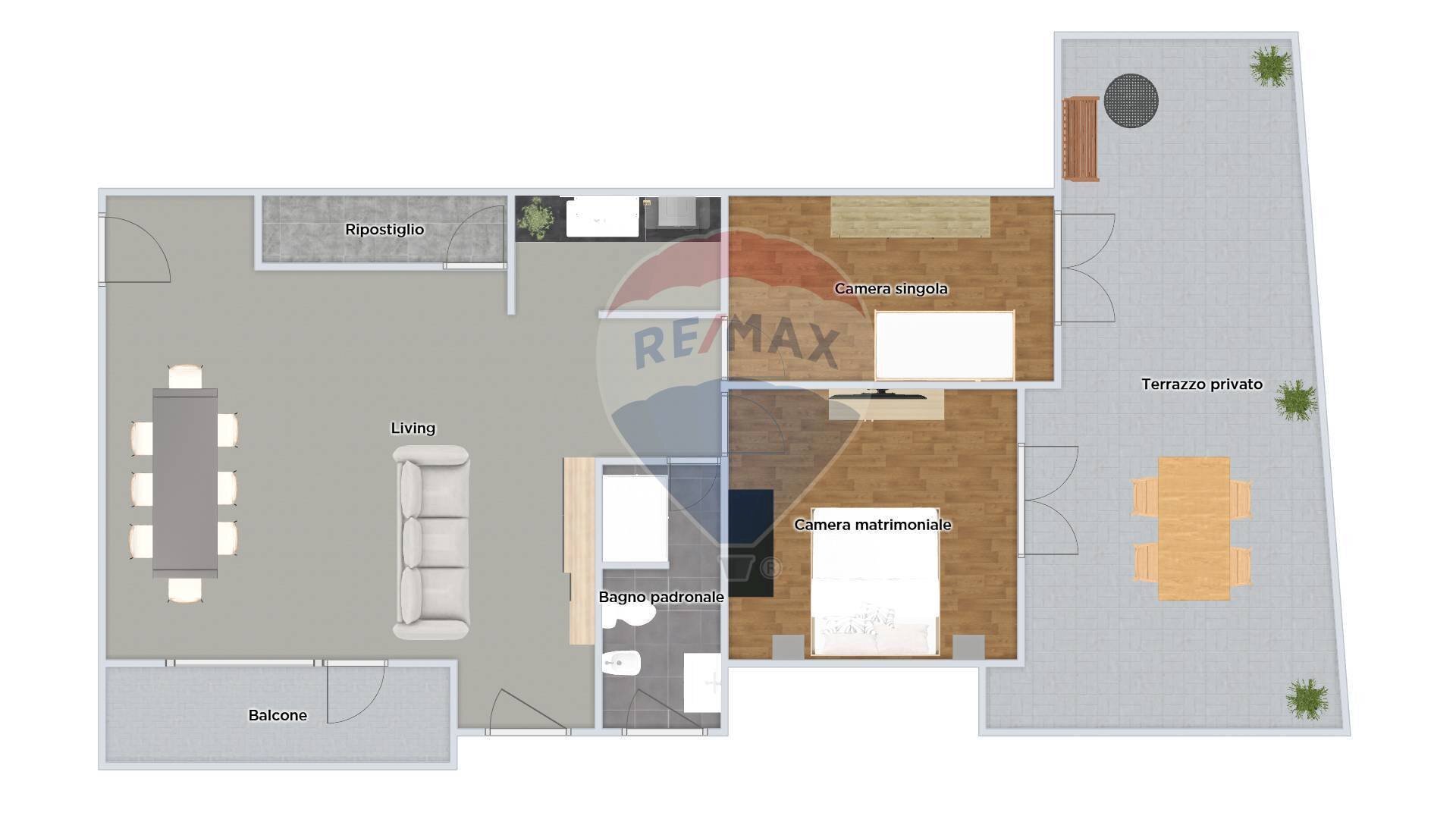 Pianta 2D - Trilocale Artogne - planimetria 1