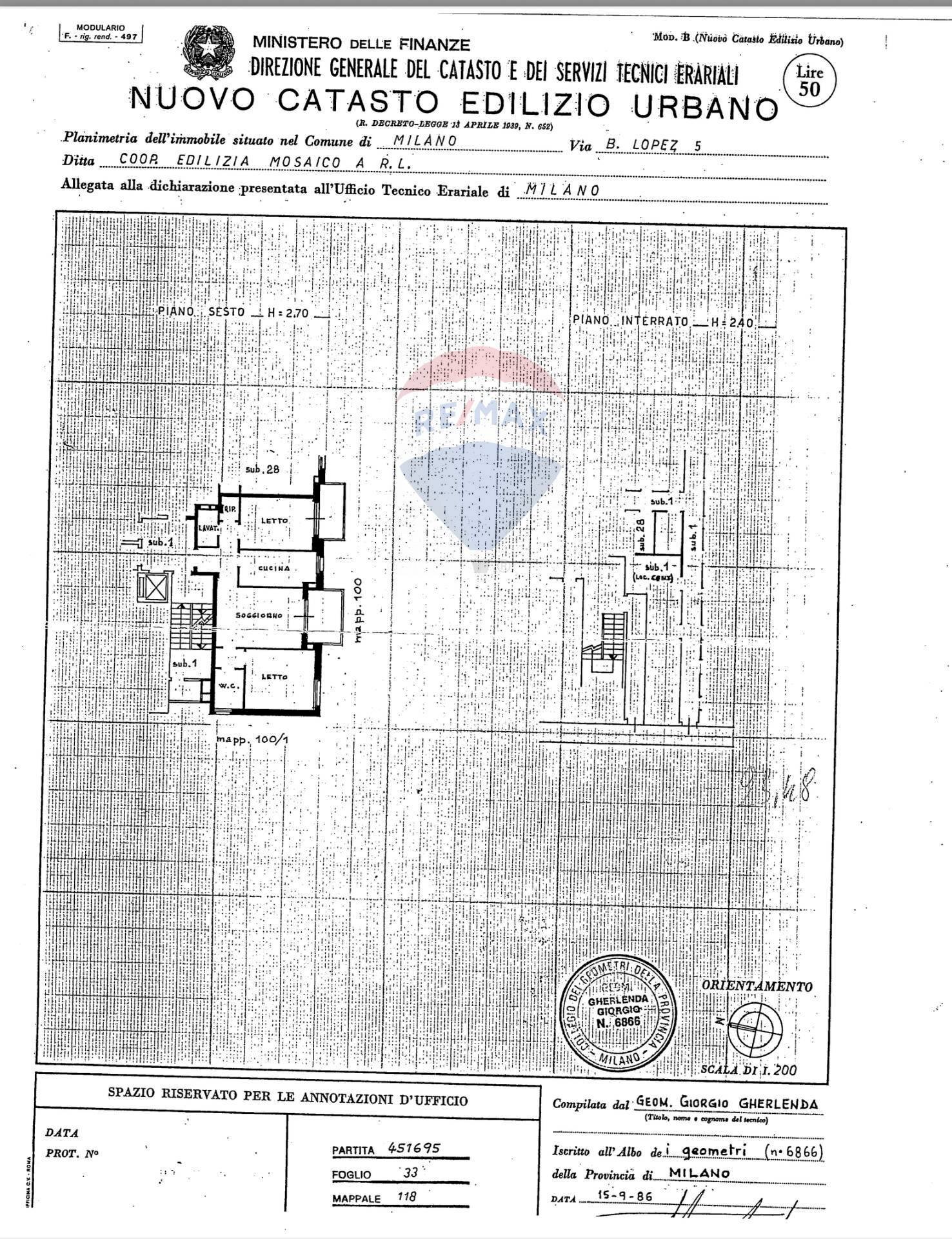 Pianta 2D - Three-room apartment Via Sabatino Lopez
 
5, Milano - floor plans 1