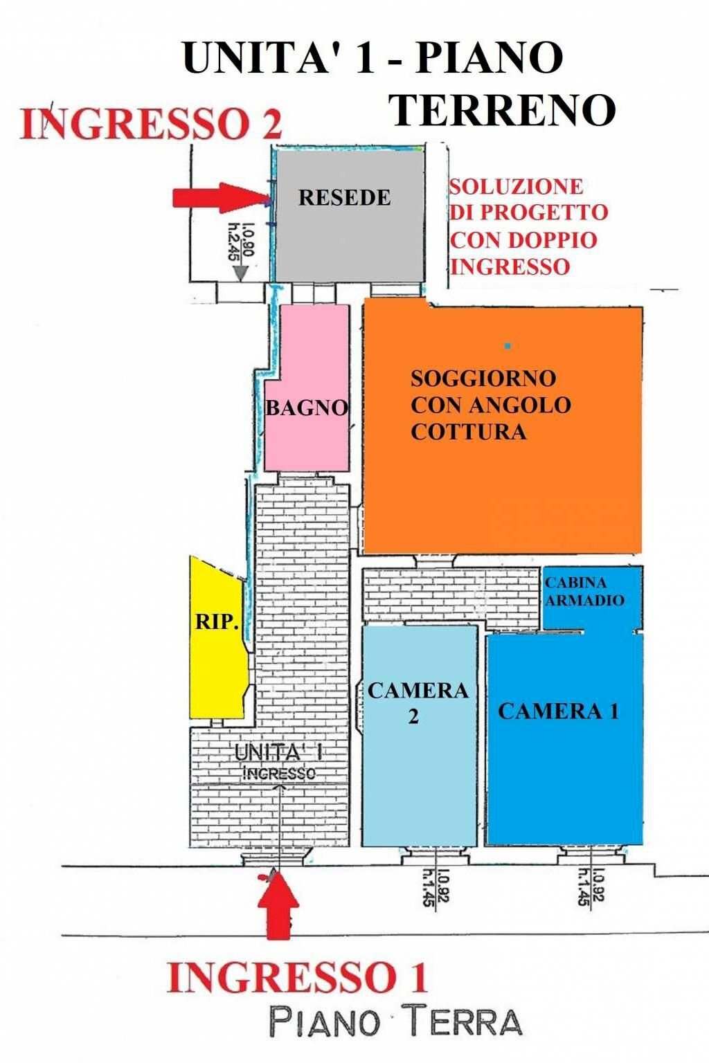 Four-room apartment via Santa Maria, Campi Bisenzio - floor plans 1