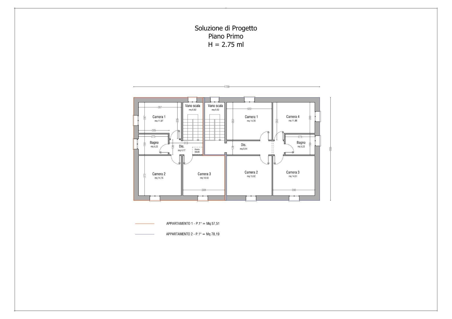 Foto 12 - Terraced Villa Via Vivaldi
 
95, Castello d'Argile - floor plans 1