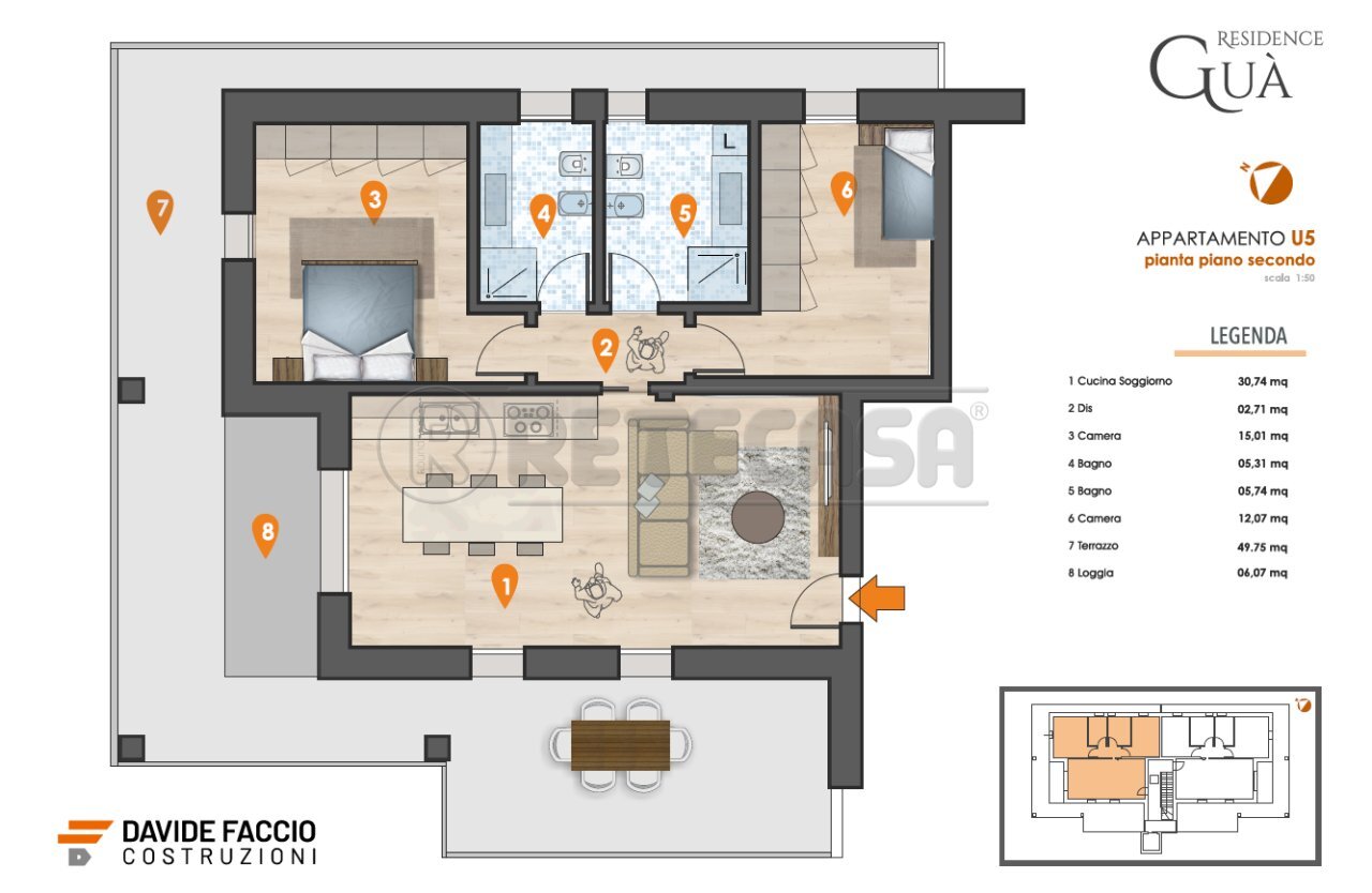 Retecasa_Cornedo - Appartamento Via Mure 303, Arzignano - planimetria 1
