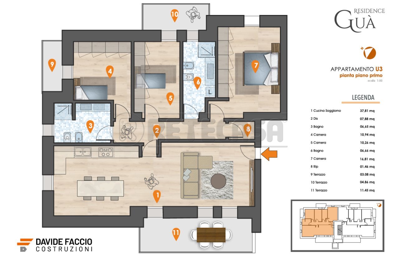Retecasa_Cornedo - Appartamento Via Mure 303, Arzignano - planimetria 1