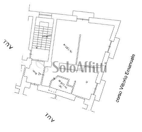 PLANIMETRIA - Bilocale Corso Vittorio Emanuele, Napoli (zona Montecalvario) - planimetria 1