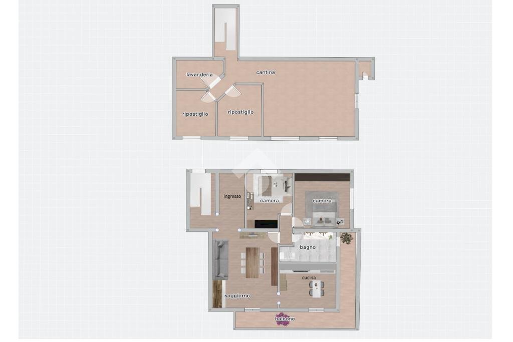 Portion of a house Via Del Fossatone, Poggio Torriana - floor plans 1