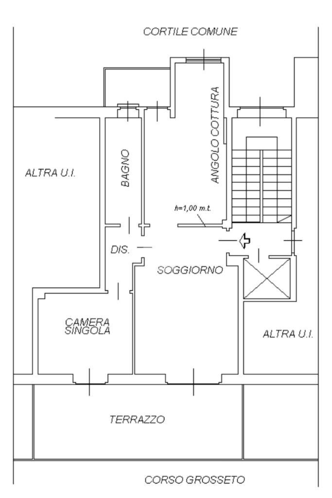 Trilocale Corso grosseto, Torino (zona Borgo Vittoria) - planimetria 1