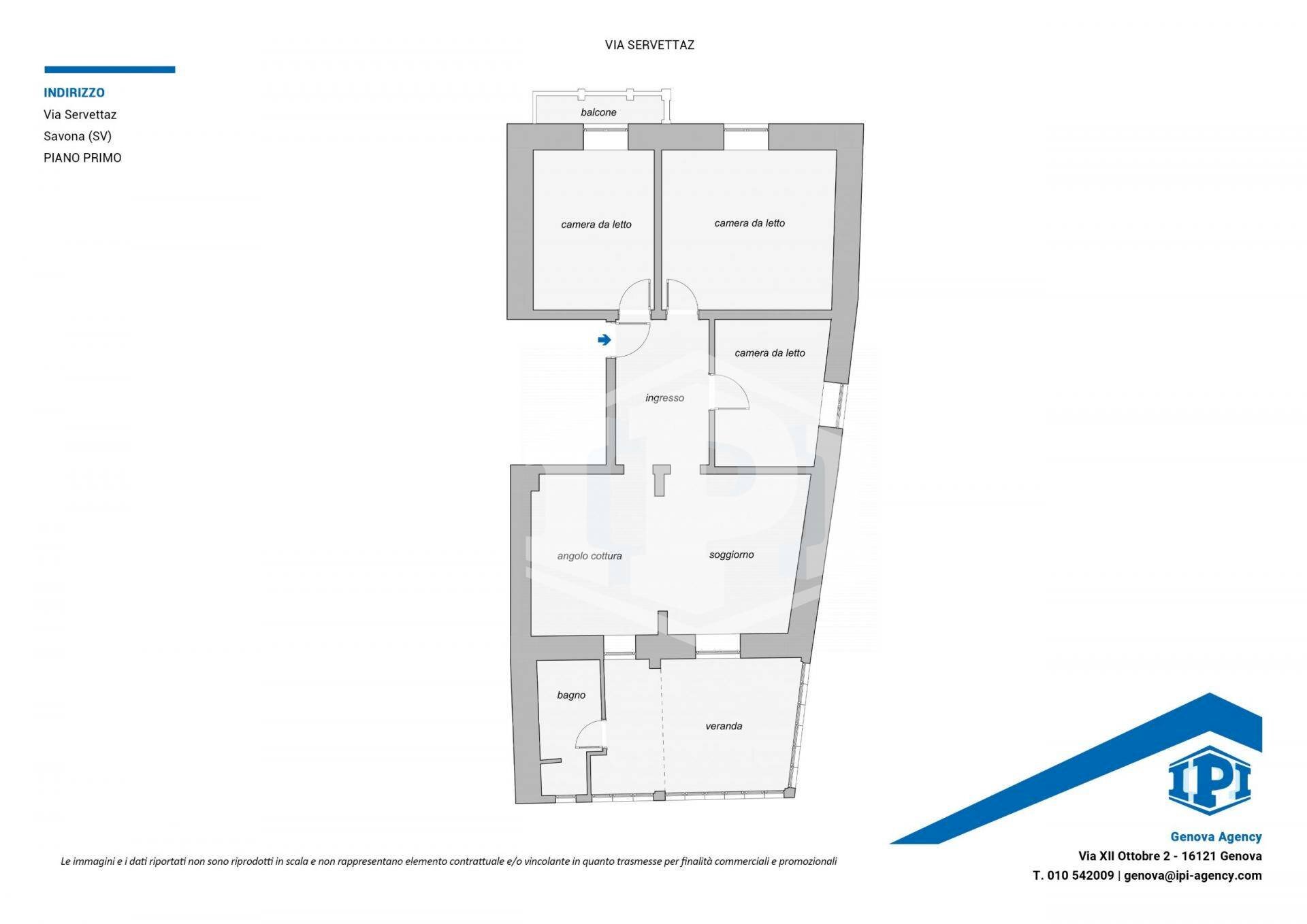 Appartamento Via Servettaz, Savona (zona Centro) - planimetria 1