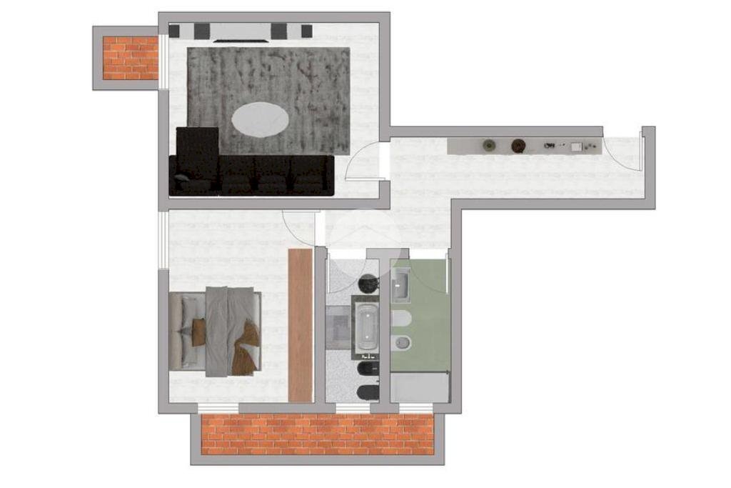 Trilocale Via Simone Saint Bon, Milano (zona Inganni) - planimetria 1