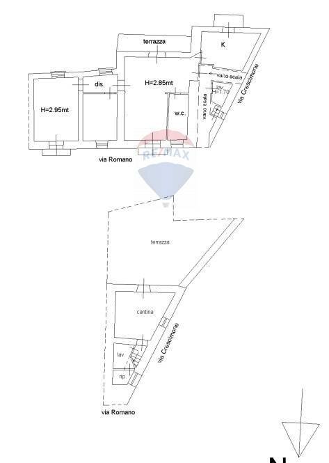 Pianta 2D - Appartamento Via Romano
 
2, Caltagirone - planimetria 1