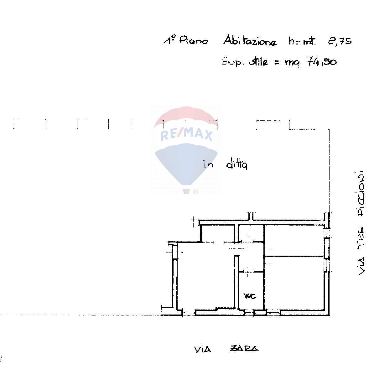Pianta 2D - Trilocale Via Zara
 
3, Vieste - planimetria 1