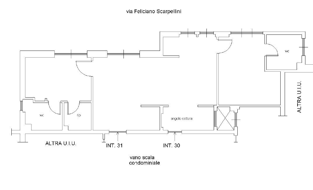 Trilocale via Feliciano Scarpellini, 15, Roma - planimetria 1