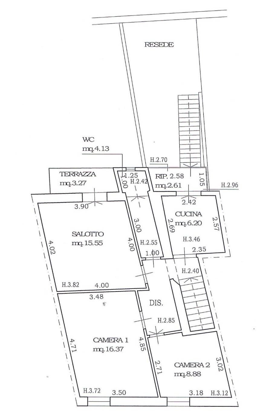 Four-room apartment via del Piano, Empoli - floor plans 1