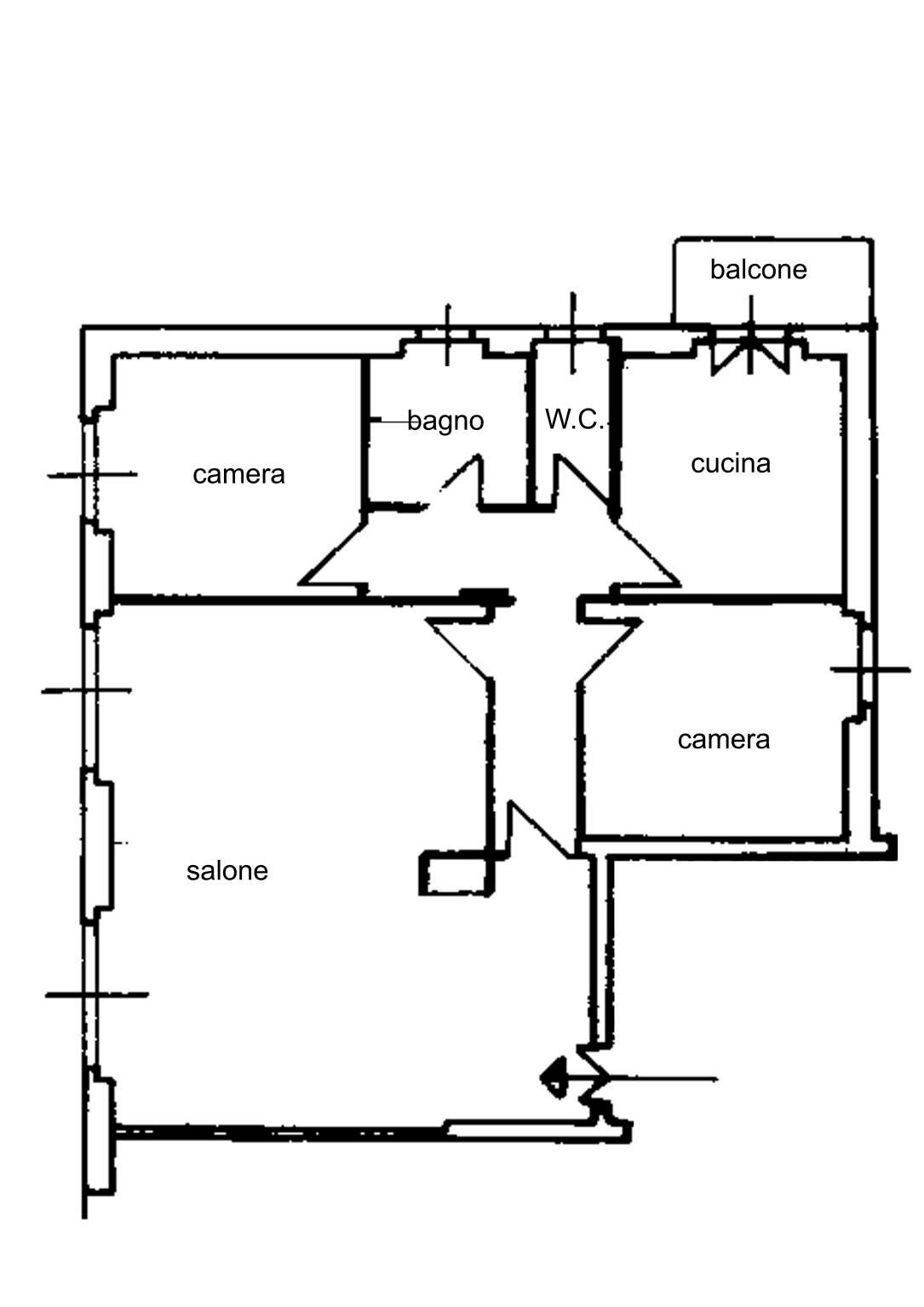 Four-room apartment corso Carbonara, 9A, Genova (neighborhood Principe) - floor plans 1