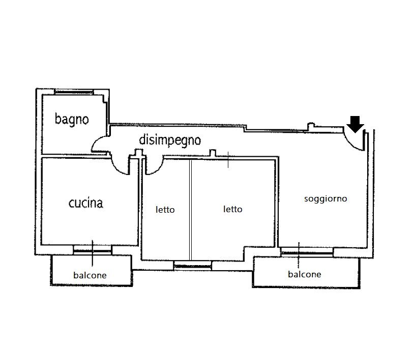 PLANIMETRIA - Trilocale Via Vecchia San Francesco da Paola, Monopoli - planimetria 1