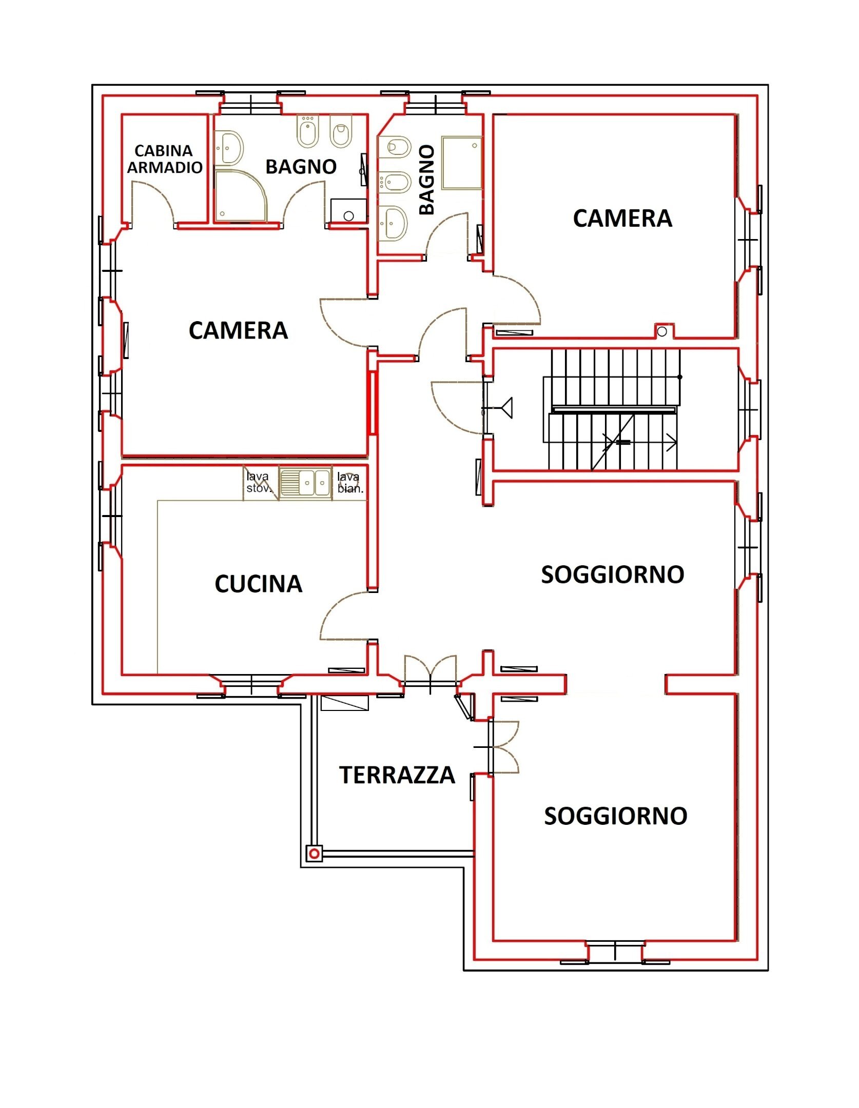 Stabile - Palazzo Bologna (zona Saragozza) - planimetria 1