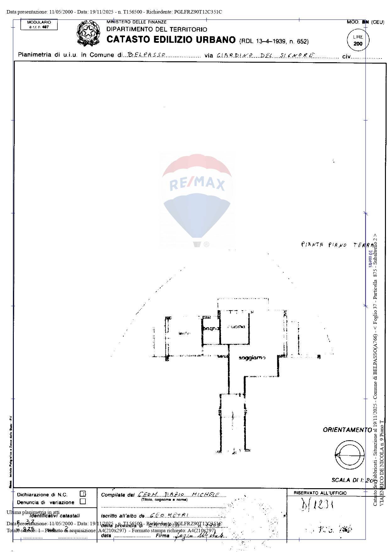 Pianta 2D - Quadrilocale Via De Nicola
 
9, Belpasso - planimetria 1
