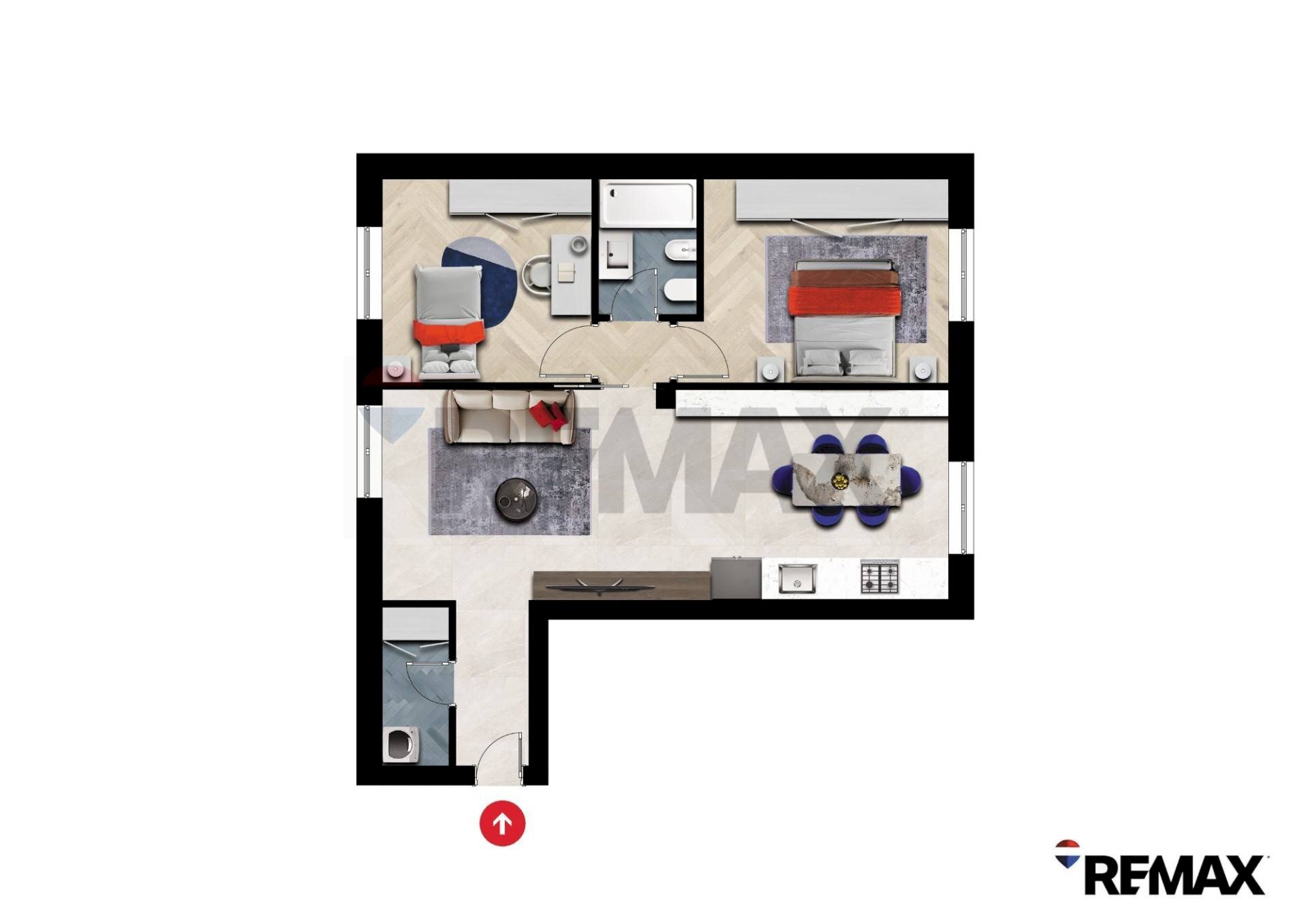 Pianta 2D - Trilocale Via Abano
 
1, Milano - foto 1