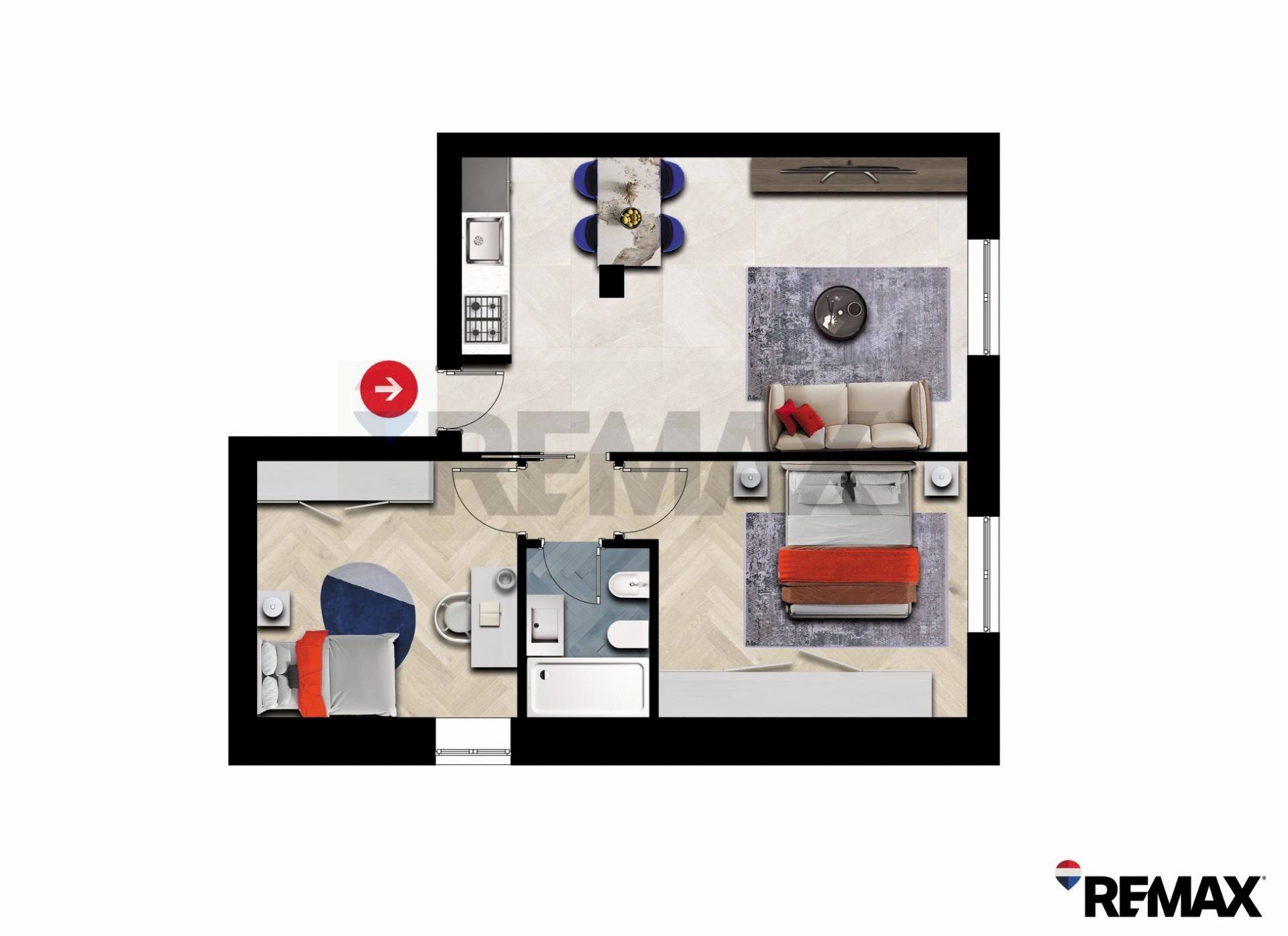 Pianta 2D - Trilocale Via Abano
 
1, Milano - foto 1